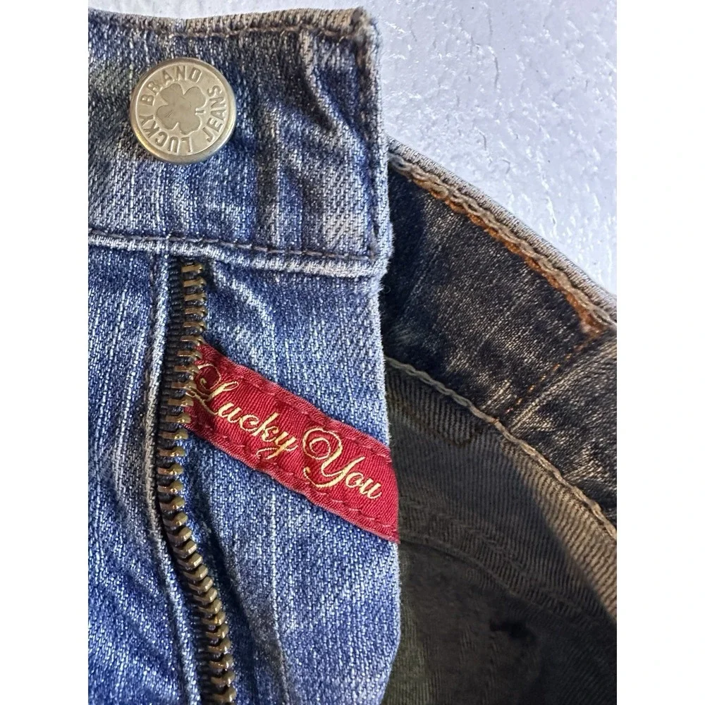 Lucky Brand Blue Jeans 12/31 Mid Rise Gene Montesano Classic Rider Sugar Crop - Picture 10 of 12
